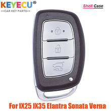 KEYECU-funda para mando a distancia del coche, accesorio inteligente para Hyundai IX25 IX35 Elantra Sonata Verna, reemplazo Fob, 3 botones con hoja de inserción 2024 - compra barato