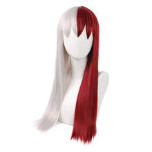 My Hero Academia Todoroki Shoto Women Long Wig Cosplay Costume Boku no Hero Academia Red and White Hair Halloween Party Wigs 2024 - buy cheap