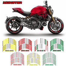 Llanta reflectante de alta calidad para rueda de motocicleta, adhesivo para DUCATI MONSTER 695, 696, 796, 1100, 1100S, 12 Uds. 2024 - compra barato