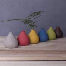 Decoração de vaso moderno para sala de estar, vaso de cerâmica criativo mini cor de flor de seis cores pequeno colorido, decoração de areia, decoração de casa 2024 - compre barato