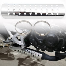chrome universal Motorcycle exhaust muffler pipe heat shield cover heat shield guard For Harley Custom Chopper Cruiser 2024 - buy cheap