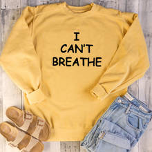 Camiseta divertida "I can't breathe" unisex, Jersey de algodón puro grunge, camisetas de jumper tumblr, trajes informales para mujer, Sweats top 2024 - compra barato