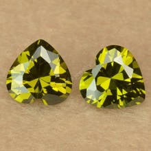 Sale 2*2~15*15mm 5A Synthetic Gems Cubic Zirconia Stone Dark Olive Green Color Loose Heart Shape Cut Peridot CZ Beads For DIY 2024 - buy cheap