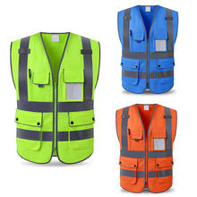 Unisex High Visibility Reflective Multi Pockets Security Waistcoat For Outdoor Sports And Operations Construction Safety Vest 2024 - buy cheap