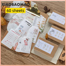 60 hojas Vintage transparente ácido sulfúrico serie de papel Bloc de notas Escolar Papelaria suministro Escolar marcador etiqueta para Bloc de notas
