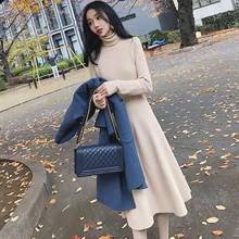 2020 New Autumn Winter Women Casual Long Sleeve Jumper Turtleneck Sweaters Dress Lady Sweater Loose Warm Knitted Dresses G05 2024 - buy cheap