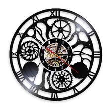  Gears and Cogs Wall Clock Cogwheels Science Art Artificial Intelligence Led Steampunk Night Light Vinyl Clock 2024 - buy cheap