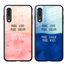 Phone Case For Huawei P30 Lite P20 Pro Cases fashion Contrast color Glass Hard Cover For For Huawei P30 Pro P20 Lite 2019 Casing 2024 - buy cheap