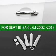 Para asiento IBIZA 6L 6J5 2002-2018 accesorios brillante cromo de plata de la manija de la puerta cubiertas de molduras TDI FSI TFSI GPL de FR 2024 - compra barato