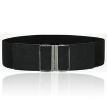 Cinturones anchos de Color sólido para mujer y niña, cinturón elástico de ceintura ajustable Simple, cinturones de vestido Vintage, accesorios 2024 - compra barato