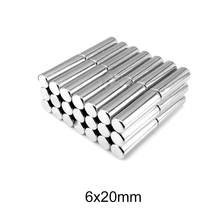 10/20/50/100pcs 6x20 mm Powerful Magnets 6mmx20mm Permanent Small Round Magnet 6x20mm Neodymium Magnet  Strong 6*20 mm N35 2024 - buy cheap