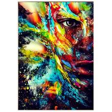 Diy Diamond Painting Colorful Woman Half Face Full Square Round 5D Embroidery Cross Stitch Mosaic Wall Stickers GiftsZP-4411 2024 - buy cheap