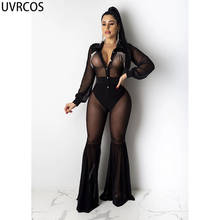 Roupa de malha transparente para mulheres uvrcos, nova coleção 2021 sensual com botão justo e diamantes para festa noturna 2024 - compre barato