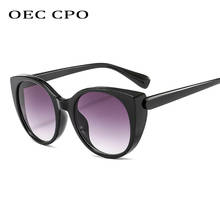 Gafas de sol de ojo de gato para mujer, anteojos de sol femeninos de estilo Vintage, de Color negro, de marca de diseñador, de cristal, UV400, O578 2024 - compra barato