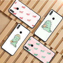 Cartoon Dinosaur Tempered Glass Phone Case For Huawei P20 P30 P40 P40 Lite Pro Psmart Mate 20 30 Cover Shell 2024 - buy cheap