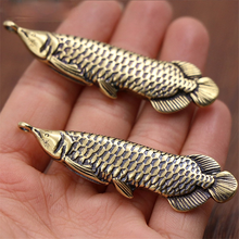 Suitable for DIY Keychain Fashion Car Accessories, Pure Copper Fish Pendant Brass Carp Good Luck Buckle Ring Hanging Jewelry 2024 - buy cheap