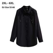 Plus Size 6XL 5XL 4XL 3XL Women Long Sleeves Autumn Blouses Femme Black White Work Wearing Clothing OL Slim Blouses For Mujers 2024 - buy cheap