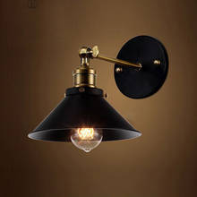 Винтажный Лофт светодиодный настенный светильник для домашнего промышленного декора Ретро освещение для ванной комнаты Железный абажур E27 Настенные светильники Эдисона 2024 - купить недорого