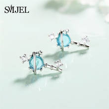 SMJEL Magic Planet Earrings Women Crystal Ladies Fashion Stud Earring Ear Studs For Student Jewelry Accessories Gift 2019 2024 - buy cheap