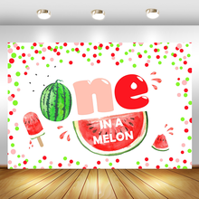 MOCSICKA Watermelon Theme One in a Melon Backdrop Kids Happy 1st First Birthday Party Banner Summer Fruit Photography Background 2024 - buy cheap