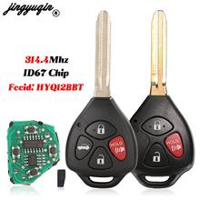 jingyuqin 10pcs 3 Button Car Remote Key for Toyota 2005-2008 Matrix RAV4 Venza Yaris HyQ12BBY 314.4 Mhz 4D67 Chip TOY43 2024 - buy cheap