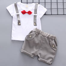 Conjunto de ropa para bebés y niños, traje de manga corta para caballero, 2 uds., verano 2021 2024 - compra barato