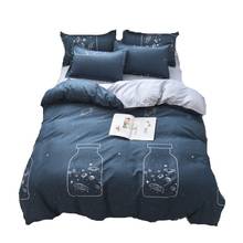 Juego de cama de lujo con estampado de estrellas para niños, juego de edredón familiar con funda de almohada, Sábana plana para habitación de niño, sin relleno 2019, 3/4 Uds. 2024 - compra barato