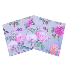 20pcs/lot Decoupage Servilletas Table Paper Napkins Elegant Tissues Vintage Towels Flower Butterfly Theme Party Table Home Decor 2024 - buy cheap