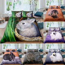 Cute Rabbit Picture Bedding Set Queen 3D Printed Duvet Cover Bedclothes 2/3pcs High Quality Bedspread Home Textiles Luxury 2024 - buy cheap