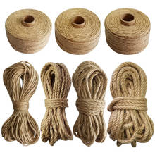 100% natural juta corda 1mm-10mm cordões de cordel macrame para decoração artesanal diy 2024 - compre barato