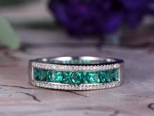 Женское кольцо с фианитом, большое круглое кольцо с фианитом зеленого ряда, ювелирное изделие в подарок 2024 - купить недорого