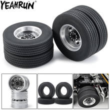 YEAHRUN Tamiya Rear Wheel Hubs Rims and Rubber Tires Kit for 1:14 Tamiya Tractor Truck Climbing Trailer Cargo Truck Car Parts 2024 - buy cheap