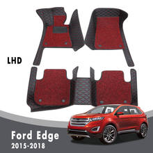 Alfombrillas de cuero impermeables para coche, alfombras de lujo de doble capa con lazo de alambre para Interior, para Ford Edge 2018, 2017, 2016, 2015 2024 - compra barato