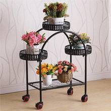 Tieyi suporte de flores estilo europeu, com roda de pouso, vaso de flores, prateleira para sala de estar, varanda, rack de flores de metal, vários andares, interno 2024 - compre barato