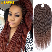 Длинные Синтетические Сенегальские плетеные волосы TOMO, 30 прядей, с эффектом омбре, для темных и коричневых женщин 2024 - купить недорого