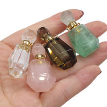 Pingente de cristal de pedra natural, pingente transparente/rosa/verde de quartzs para fazer joias, faça você mesmo, colar de cura, presentes para meninas 2024 - compre barato