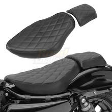 Motocicleta preta passageiro almofada de assento traseiro couro travesseiro para harley sportster xl 1200 883 72 48 quarenta e oito 2004-2018 2024 - compre barato