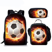 Mochilas escolares para niños, Juego de 3 unids/set, bonitas mochilas escolares con estampado 3D de fútbol, lonchera y lápiz 2024 - compra barato