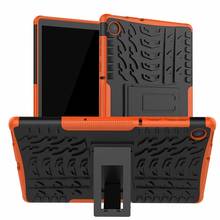 Para lenovo tab m10 fhd plus 10.3 2020 tb-x606f x606x silicone à prova de choque capa áspera pc tpu híbrido armadura kickstand caso coque 2024 - compre barato