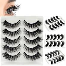 5pairs False Eyelashes 3D Mink Hair Natural/Thick Fluffy Long Fake Eye Lashes Wispy Makeup Beauty Extension Tools Reusable 2024 - buy cheap