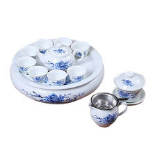 Chaoshan-juego de té de kung fu, tetera blanca de porcelana, tazas, bandeja, juego de té, tazón, toalla, ceremonia, 1 Juego 2024 - compra barato