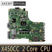 Placa base de ordenador portátil Akemy X450CC para ASUS X450CC X450C X450, placa base original de 2 núcleos CPU 2024 - compra barato