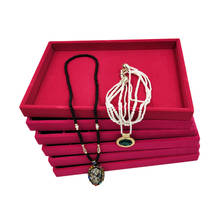 Velvet Jewelry Ring Display Organizer Case Tray Holder Necklace Earrings Bangle jewellery Storage Jewelry Boxes Stand rose Red 2024 - buy cheap