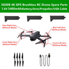 SG908 4K 3-Axis Gimbal GPS Brushless RC Drone Spare Part 7.6V 3400mAh Battery/Arm/Propeller/USB Cable For SG908 RC 4K Quadcopter 2024 - buy cheap