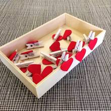 100Pcs/Pack Home Wedding Decoration Mini Heart Love Wooden Clothes Photo Paper Peg Pin Clothespin Craft Postcard Clips 2024 - buy cheap