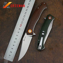 Kerzeman-novo faca dobrável de bolso, alta qualidade, alça de linho, uso ao ar livre, acampamento, caça, faca tática, ferramenta de sobrevivência com rolamento de esferas 2024 - compre barato