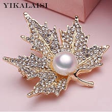 YIKALAISI Pearl Brooch Natural Oblate Pearl jewelry 8-9mm Brooch Pin For Women wholesale 2024 - buy cheap