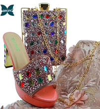 Zapatos de diseño talian de Color rosa con ostentosos a juego, conjunto de bolsos y zapatos africanos para vestido de novia de alta calidad, superaltos 2024 - compra barato