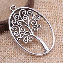 WYSIWYG 3pcs 40x27mm Pendant Oval Tree Oval Tree Charm Pendants For Jewelry Making Antique Silver Color Oval Tree Pendant Charm 2024 - buy cheap