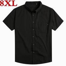 Camisas de algodón con cuello vuelto para hombre, camisa informal de negocios de manga corta para verano, talla grande 8XL, 7XL 2024 - compra barato
